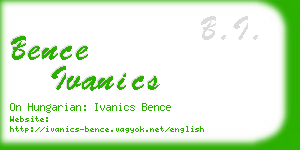 bence ivanics business card